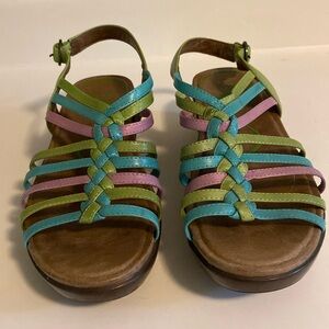 Dansko multi color strappy sandals.